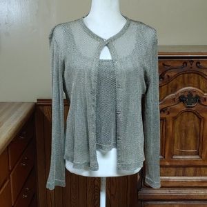 JS Collections 🥳HOST PIC🥳 Gold Mesh Tank & Jacket Duo 14